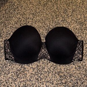 Victoria's Secret Black Lace Bra Strapless
